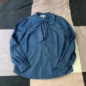 Kate Spade Denim Bow Shirt
